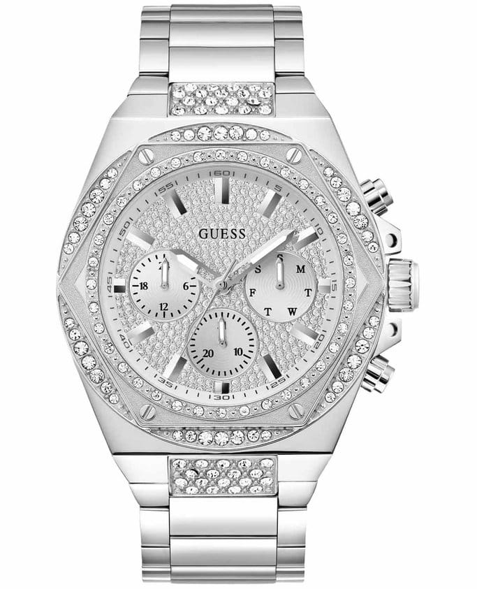 Guess Guess Trend Fury GW0899G1  GW0899G1 кварцевые мужские часы серебристый циферблат, браслет нержавеющая сталь — вид спереди