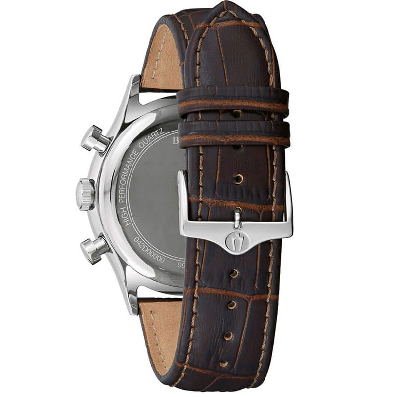 Bulova Bulova Precisionist 96B356,  сша мужские часы на браслете кожаный боковой вид