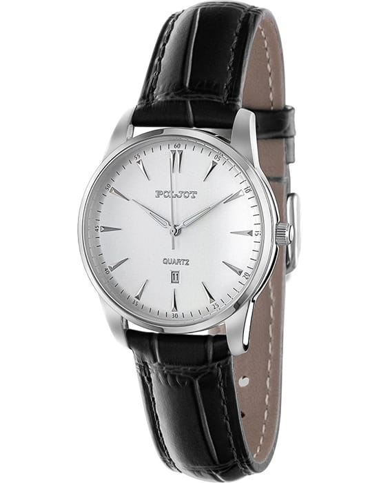 Полет Полет 2115.4861048  2115.4861048 кварцевые женские часы белый циферблат, браслет кожаный — вид спереди