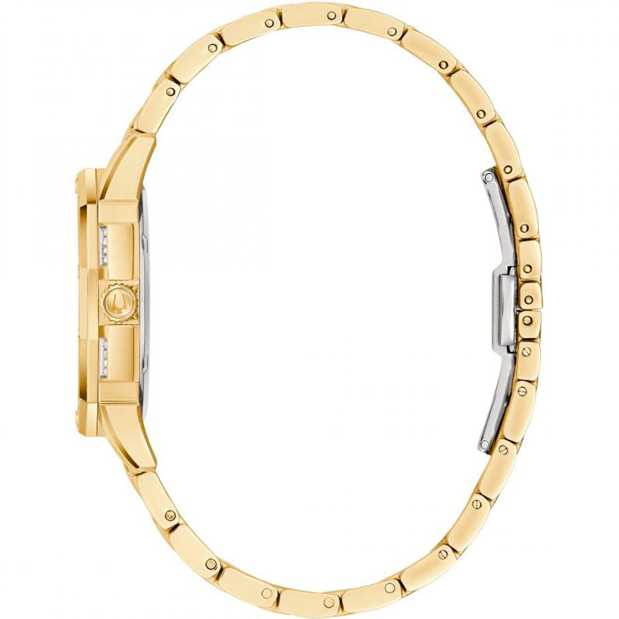 Bulova Bulova Crystal Octava 98L302,  сша женские часы на браслете нержавеющая сталь с ip-покрытием боковой вид