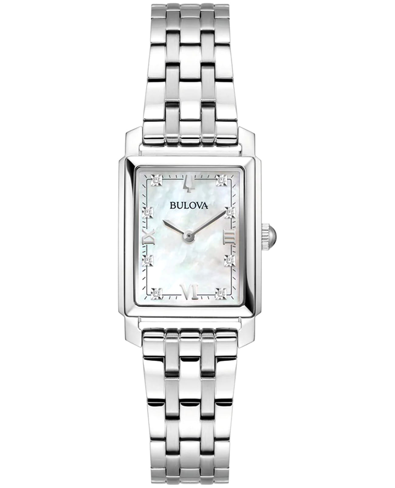 Bulova Bulova Sutton 96P244  96P244 кварцевые женские часы перламутровый циферблат, браслет нержавеющая сталь — вид спереди