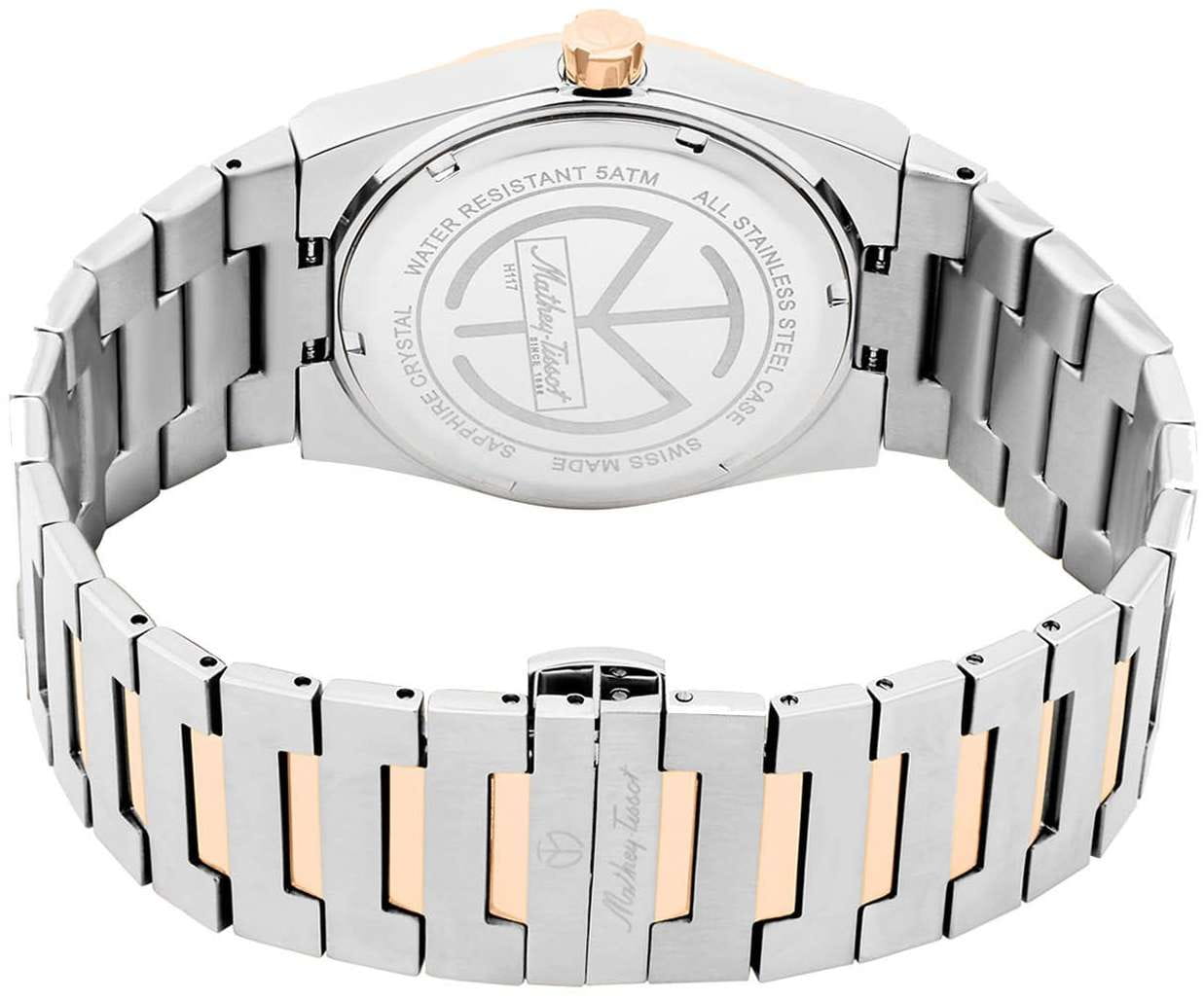 Mathey-Tissot Mathey-Tissot Zoltan H117RS,  швейцария мужские часы на браслете нержавеющая сталь с pvd-покрытием боковой вид