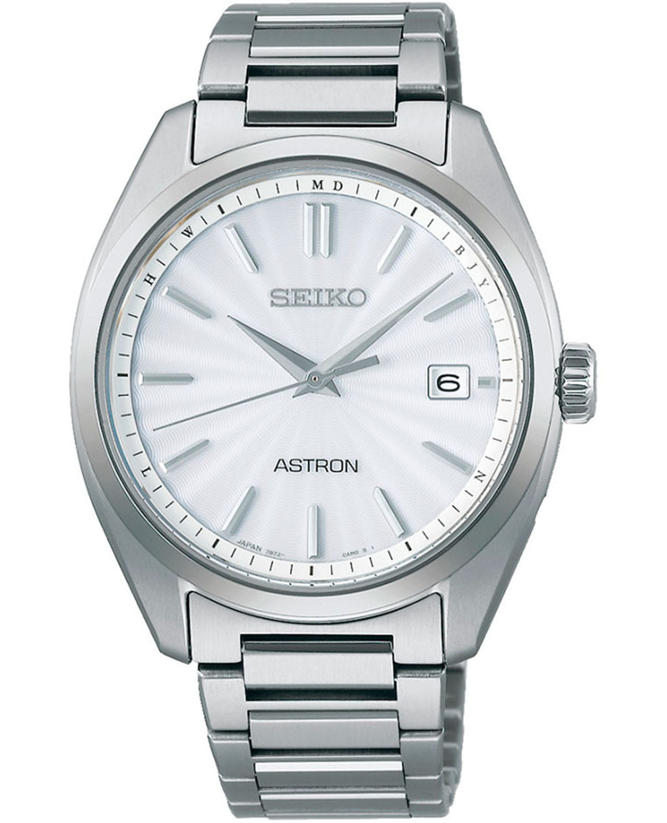 Seiko Seiko Astron SBXY029  SBXY029 кварцевые мужские часы белый циферблат, браслет титановый — вид спереди