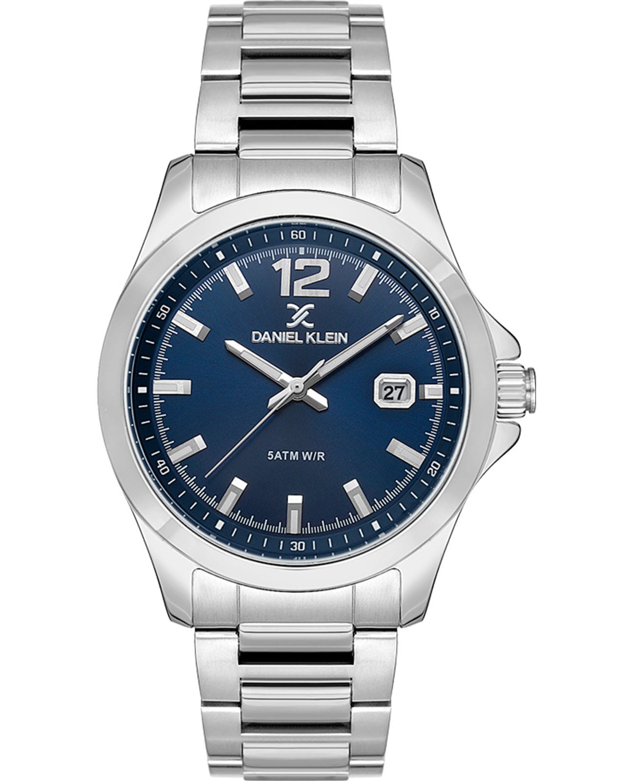 Daniel Klein Daniel Klein Premium DK.1.13658-3  DK.1.13658-3 кварцевые мужские часы синий циферблат, браслет нержавеющая сталь — вид спереди