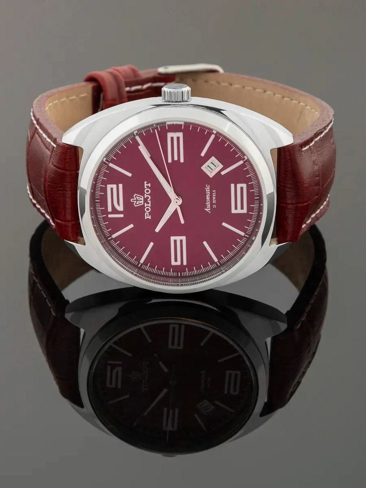 Полет Полет Селигер 8215.241269, байкал россия мужские часы на браслете кожаный боковой вид