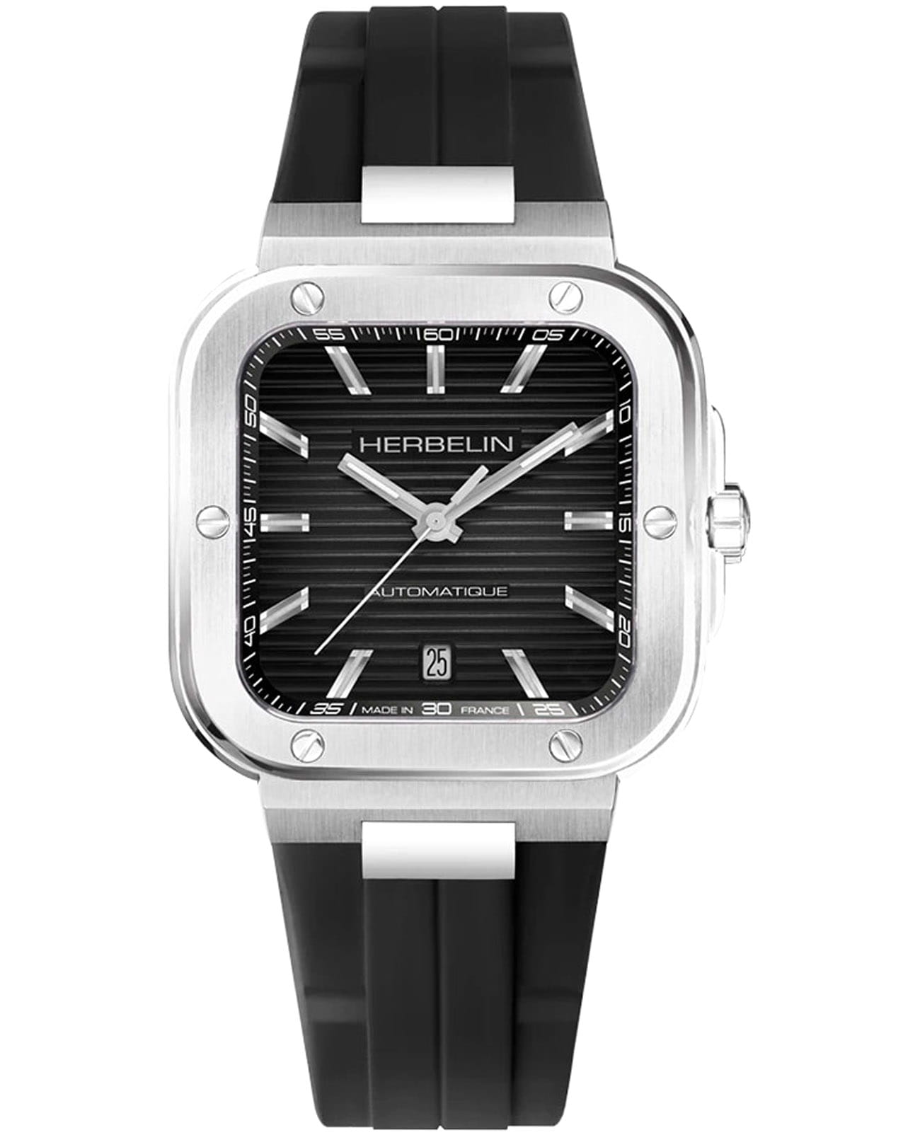 Herbelin Herbelin Cap Camarat 1646A14CA  1646A14CA механические мужские часы черный циферблат, браслет каучук — вид спереди