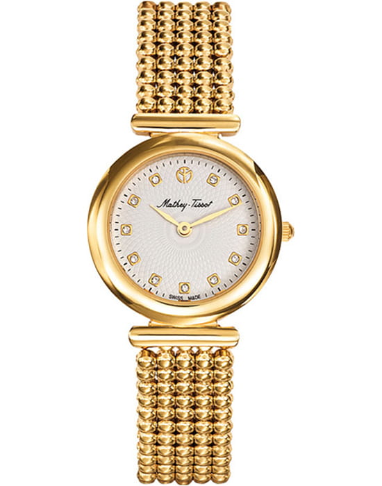 Mathey-Tissot Mathey-Tissot Allure D539PI  D539PI кварцевые женские часы белый циферблат, браслет нержавеющая сталь с pvd-покрытием — вид спереди