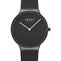 Obaku Obaku Ultra Slim V307LXBBMB  V307LXBBMB кварцевые женские часы черный циферблат, браслет нержавеющая сталь с ip-покрытием — вид спереди