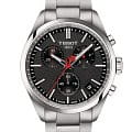 Tissot Tissot PR 100 Vuelta T150.417.11.051.01 PR 100 T1504171105101 кварцевые мужские часы черный циферблат, браслет нержавеющая сталь — вид спереди