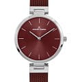 Jacques Lemans Jacques Lemans  Classic 1-2110i  1-2110i кварцевые женские часы красный циферблат, браслет нержавеющая сталь — вид спереди