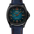 Mido Mido Multifort TV Big Date M049.526.37.041.00  M0495263704100 механические мужские часы бирюзовый циферблат, браслет тканевый — вид спереди
