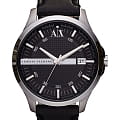 Armani Exchange Armani Exchange Hampton AX2101  AX2101 кварцевые мужские часы черный циферблат, браслет кожаный — вид спереди