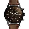 Fossil Fossil Carlie  FS5437  FS5437  мужские часы черный циферблат, браслет кожаный — вид спереди