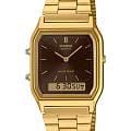 Casio Casio Collection AQ-230GA-5A  AQ-230GA-5A кварцевые мужские часы черный циферблат, браслет нержавеющая сталь с ip-покрытием — вид спереди