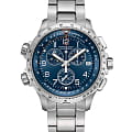 Hamilton Hamilton Khaki Aviation X-Wind GMT H77922141  H77922141 кварцевые мужские часы синий циферблат, браслет нержавеющая сталь — вид спереди