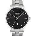 Obaku Obaku Links V247XDCBSC  V247XDCBSC кварцевые мужские часы черный циферблат, браслет нержавеющая сталь — вид спереди