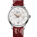 Mido Mido Baroncelli Lady Day & Night M039.207.16.106.00  M0392071610600 механические женские часы белый циферблат, браслет кожаный — вид спереди