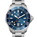 TAG Heuer TAG Heuer Aquaracer Professional 300 WBP201B.BA0632  WBP201B.BA0632 механические мужские часы синий циферблат, браслет нержавеющая сталь — вид спереди