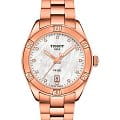 Tissot Tissot PR 100 Sport Chic T101.910.33.116.00 PR 100 Sport Chic T1019103311600 кварцевые женские часы белый циферблат, браслет сталь c pvd покрытием — вид спереди