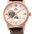 Orient Orient Sun & Moon RA-AS0009S1 (RA-AS0009S10B)  RA-AS0009S механические мужские часы  циферблат, браслет кожаный — вид спереди