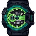 Casio Casio G-Shock GA-400LY-1A GA GA-400LY-1A электронные мужские часы зеленый циферблат, браслет пластик — вид спереди