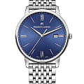 Maurice Lacroix Maurice Lacroix Eliros Date EL1118-SS002-410-2  EL1118-SS002-410-2 кварцевые мужские часы синий циферблат, браслет нержавеющая сталь — вид спереди