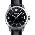 Tissot Tissot PRC 200 T055.410.16.057.00 PRC 200 T0554101605700 кварцевые мужские часы черный циферблат, браслет кожаный — вид спереди
