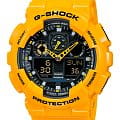 Casio Casio G-Shock GA-100A-9ADR (GA-100A-9A) GA-100 GA-100A-9A электронные мужские часы черный циферблат, браслет пластик — вид спереди