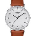 Tissot Tissot Everytime Large T109.610.16.037.00 Everytime T1096101603700 кварцевые мужские часы белый циферблат, браслет кожаный — вид спереди