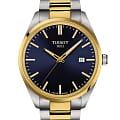 Tissot Tissot PR 100 T150.410.22.041.00 PR 100 T1504102204100 кварцевые мужские часы  синий циферблат, браслет нержавеющая сталь с pvd-покрытием — вид спереди