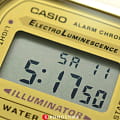 Casio Casio A-168WG-9,  япония мужские часы на браслете сталь с ip покрытием боковой вид