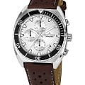 Jacques Lemans Jacques Lemans Sport 1-2041J  1-2041J кварцевые мужские часы серебристый циферблат, браслет кожаный — вид спереди