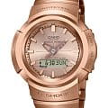 Casio Casio G-Shock AWM-500GD-4ADR  AWM-500GD-4ADR электронные мужские часы золотой циферблат, браслет сталь с ip покрытием — вид спереди