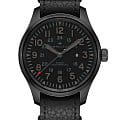 Hamilton Hamilton Khaki Field Mechanical H69809730  H69809730 механические мужские часы  черный циферблат, браслет кожаный — вид спереди