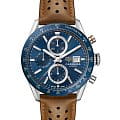 TAG Heuer TAG Heuer Carrera CBM2112.FC6455  CBM2112.FC6455 механические мужские часы синий циферблат, браслет кожаный — вид спереди