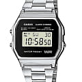 Casio Casio A-158WEA-1  A-158WEA-1E кварцевые мужские часы антрацитовый циферблат, браслет нержавеющая сталь — вид спереди