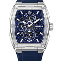 Police Police Creed PEWJQ0004502  PEWJQ0004502 кварцевые мужские часы  синий циферблат, браслет силикон — вид спереди