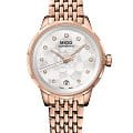 Mido Mido Rainflower M043.207.33.106.00  M0432073310600 механические женские часы  белый циферблат, браслет нержавеющая сталь с pvd-покрытием — вид спереди