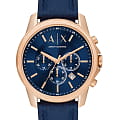 Armani Exchange Armani Exchange Hampton  AX1723  AX1723 кварцевые мужские часы синий циферблат, браслет кожаный — вид спереди