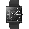 Swatch Swatch Square Bioceramic Standard SO34B701  SO34B701 кварцевые женские часы черный циферблат, браслет биоматериал — вид спереди