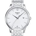 Tissot Tissot Tradition T063.610.11.037.00 Tradition T0636101103700 кварцевые мужские часы белый циферблат, браслет нержавеющая сталь — вид спереди