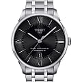 Tissot Tissot Chemin des Tourelles Powermatic 80 T099.407.11.058.00 Chemin des Tourelles T0994071105800 механические мужские часы черный циферблат, браслет нержавеющая сталь — вид спереди