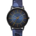 Armani Exchange Armani Exchange Cayde AX2750  AX2750 кварцевые мужские часы синий циферблат, браслет кожа + текстиль — вид спереди