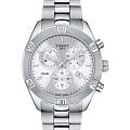 Tissot Tissot PR 100 Sport Chic Chronograph T101.917.11.031.00 PR 100 Sport Chic T1019171103100 кварцевые женские часы серебристый циферблат, браслет нержавеющая сталь — вид спереди