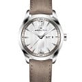 Hamilton Hamilton Broadway Day Date Quartz H43311915  H43311915 кварцевые мужские часы  серебристый циферблат, браслет кожаный — вид спереди