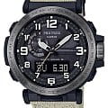Casio Casio Pro Trek PRW-6600YBE-5E PRW PRW-6600YBE-5E кварцевые мужские часы черный циферблат, браслет тканевый — вид спереди