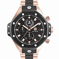 Philipp Plein Philipp Plein Plein Chrono Royal PWLFA0625  PWLFA0625 кварцевые мужские часы черный циферблат, браслет нержавеющая сталь с pvd-покрытием — вид спереди