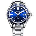 Epos Epos Diver 3438.131.96.16.30  3438.131.96.16.30 механические мужские часы синий циферблат, браслет нержавеющая сталь — вид спереди