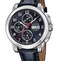 Jaguar Jaguar Le Chronographe J975/3  J975/3 механические мужские часы синий циферблат, браслет кожаный — вид спереди