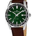 Jacques Lemans Jacques Lemans 1-2022F  1-2022F кварцевые мужские часы зеленый циферблат, браслет кожаный — вид спереди
